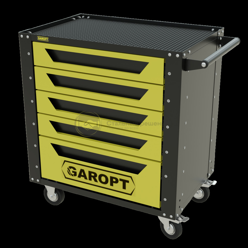 Тележка инструментальная Garopt серия Low-cost 5 ящиков желтая